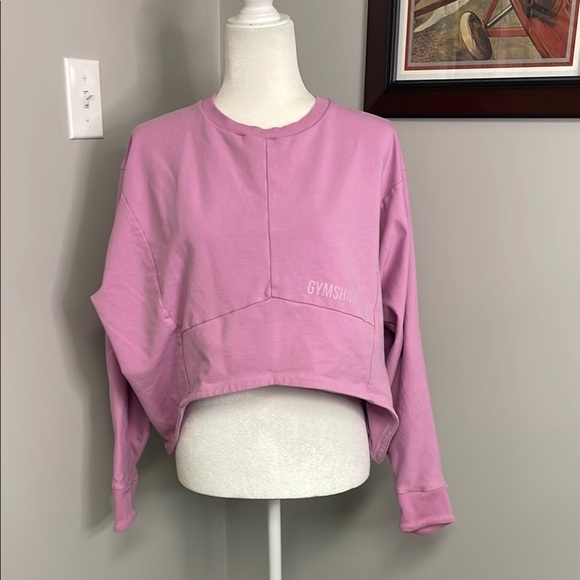 Gymshark Ori cropped sweatshirt lavender lilac workout Size Large - Picture 1 of 7